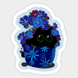 Cat in flower pot Sticker